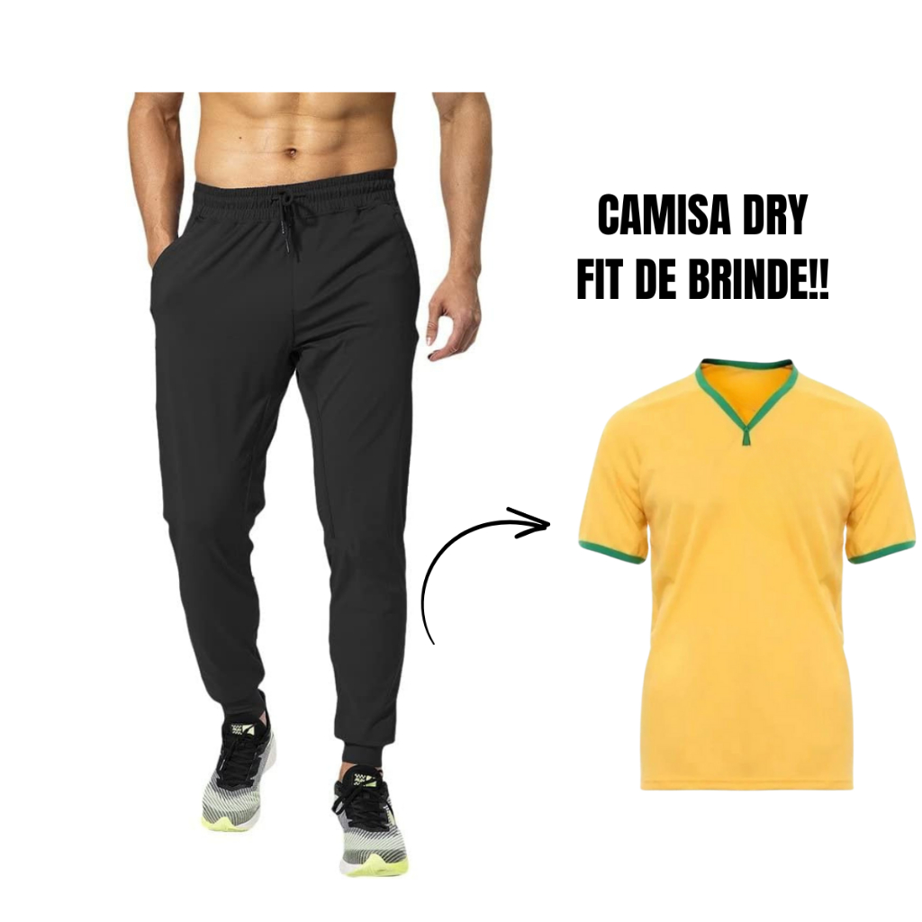 Calça Masculina Dryfit Academia Treino Elastano Corrida Secagem Rápida