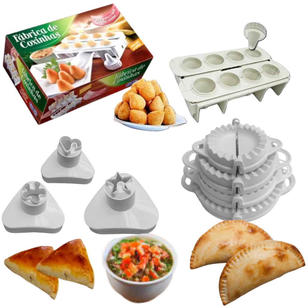 Forma Fábrica Coxinhas Pastel Esfihas Risoli Salgados Modelador Biscoitos Fogaz E#mpadinhasza Festas em Oferta na Shopee