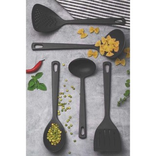 kit Com 5 utensílios de cozinha ou kit c/ 3 utensílios,  Conjunto Utensílios Nylon com espatula