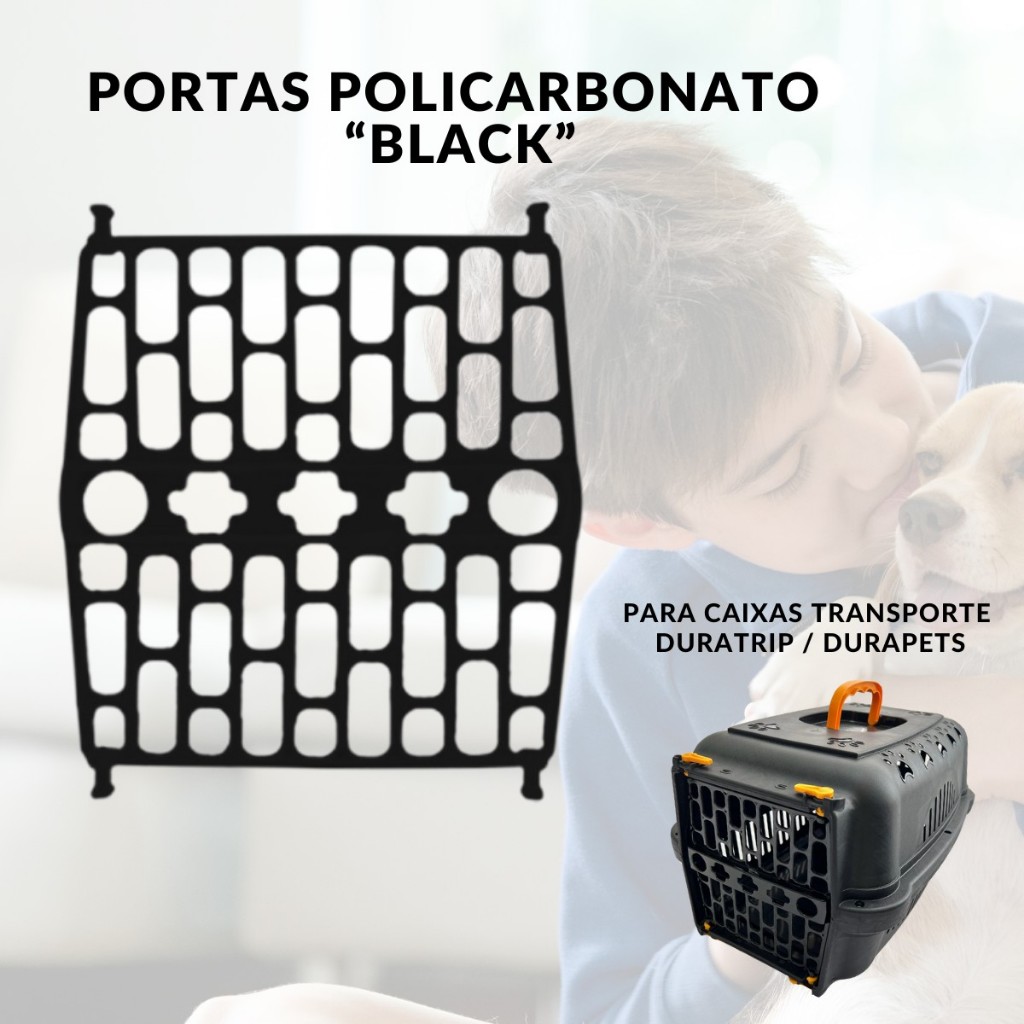 Porta Portinha de Policarbonato Black para Caixa de Transporte Durapets em Oferta na Shopee