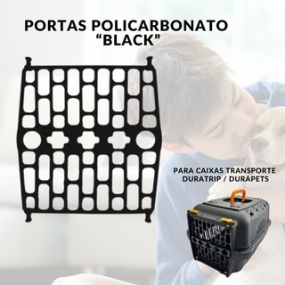 Porta Portinha de Policarbonato Black para Caixa de Transporte Durapets