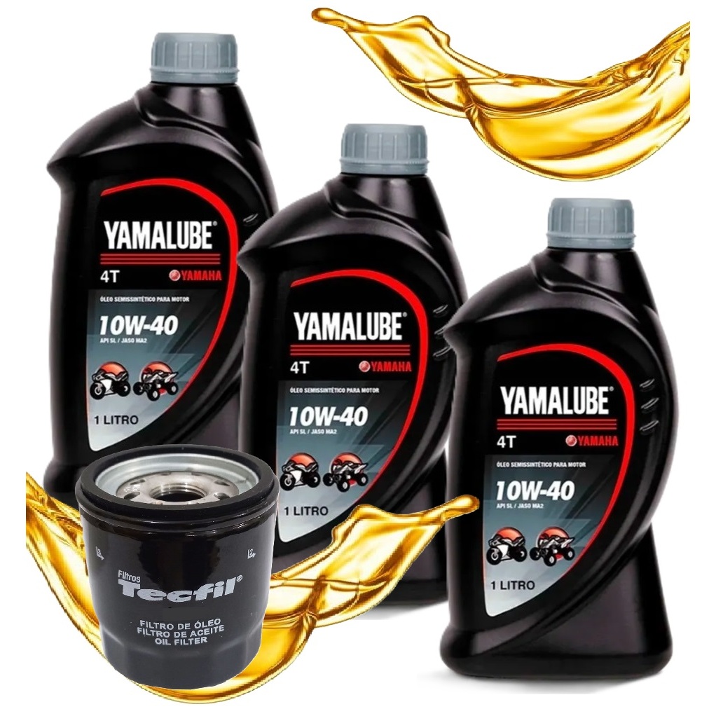 Troca de Óleo Yzf R3 / R6 / MT03 / MT07 / MT09 Yamalube 10w40 + Filtro em Oferta na Shopee