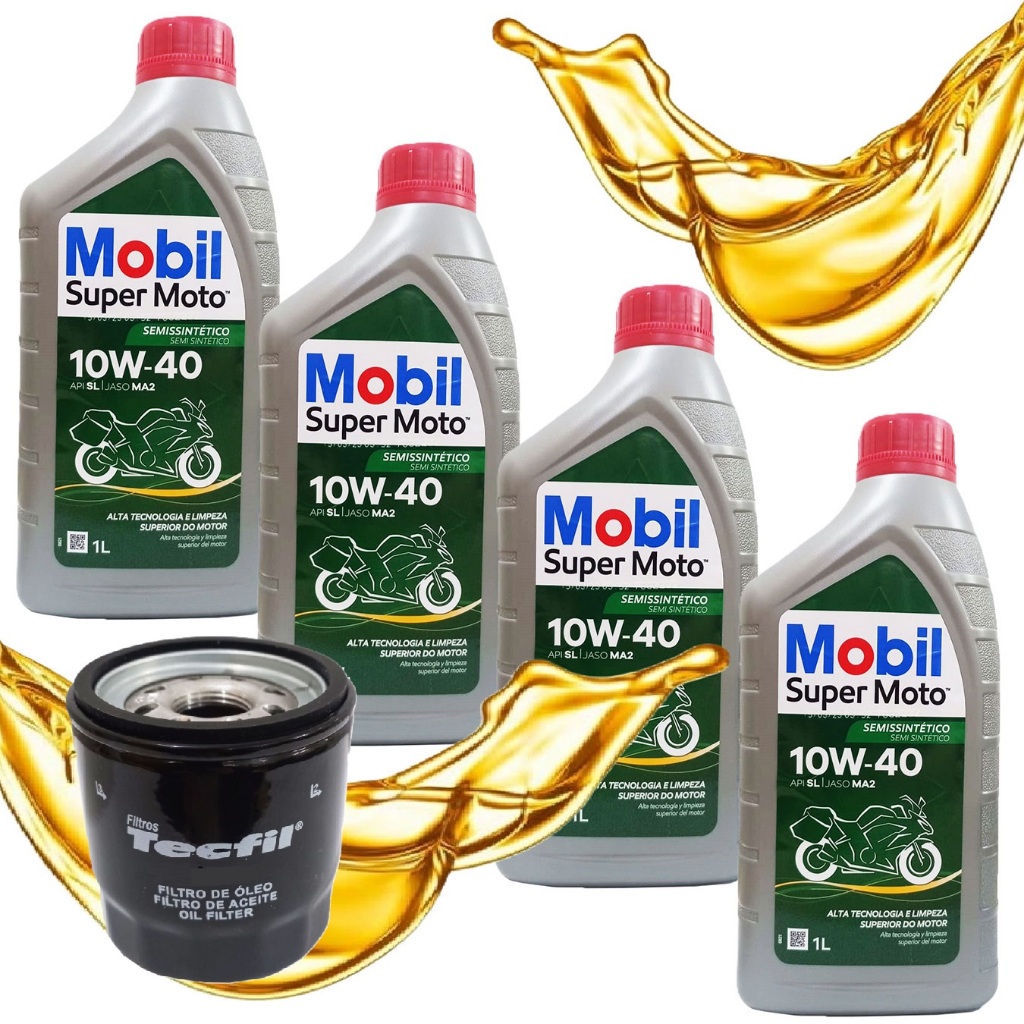 Troca de Óleo Kawasaki Versys 1000 Z1000 Ninja 1000 Vulcan 900 Mobil 10w40 + Filtro em Oferta na Shopee