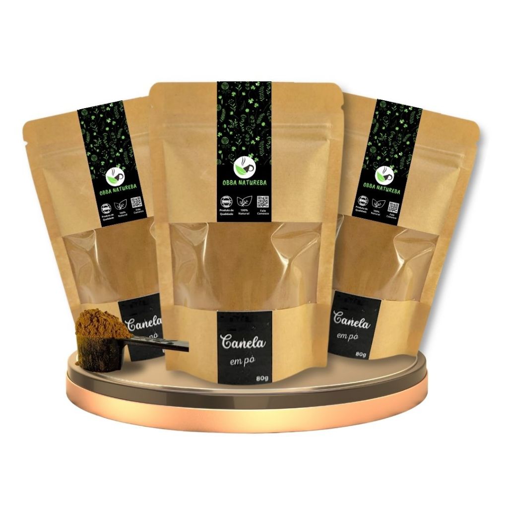 3 Pó de Canela 100% Pura Utilizado Carne Porco e Cordeiro