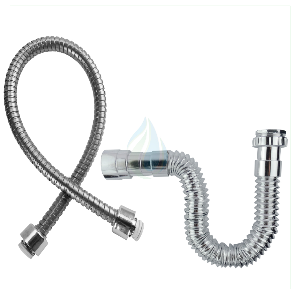 Kit Sifão Universal Cromado + Engate 50 CM Inox Trançado em Oferta na Shopee