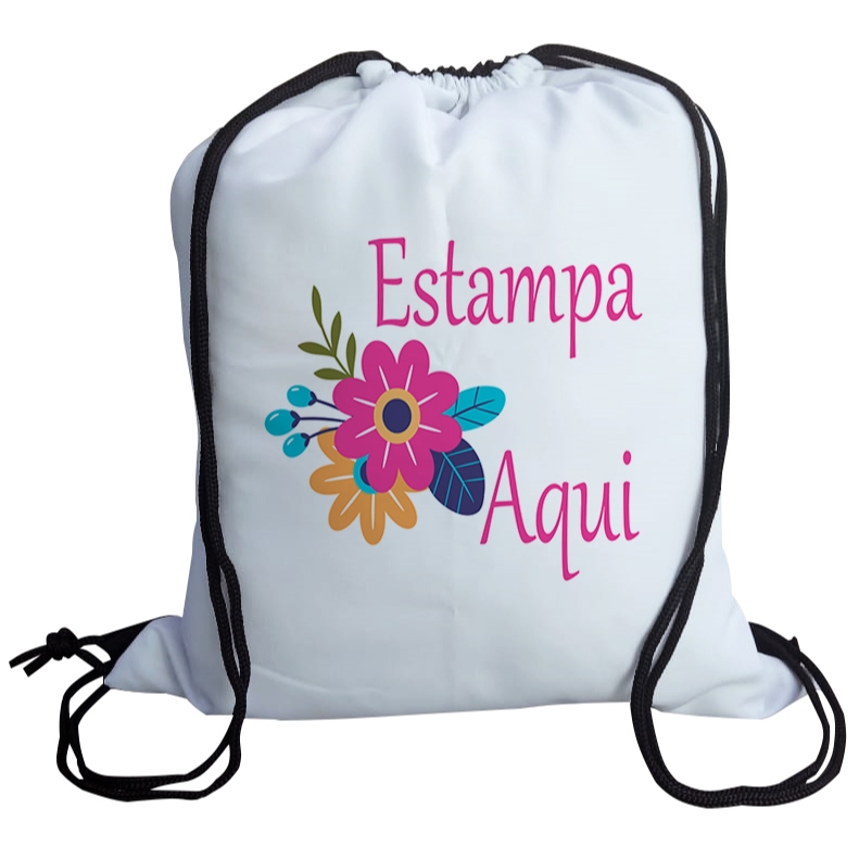 Mochilinha Personalizada Logomarca Frase Foto sacolinha imagem frase estampa