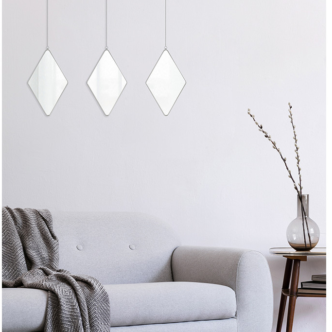 Kit 3 Espelhos Diamante Decorativos 28x17cm em Oferta na Shopee