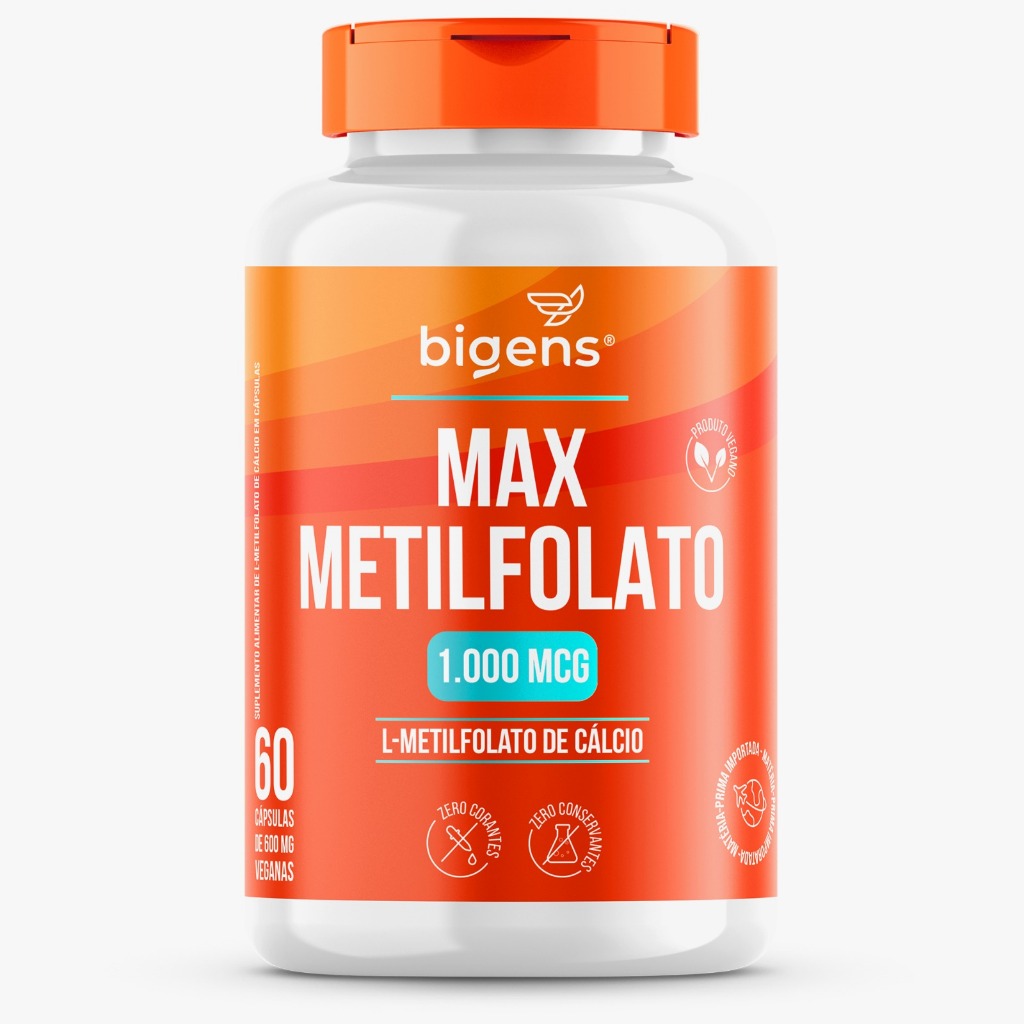 Max L-metilfolato Metilfolato 1000 60 Capsulas Bigens em Oferta na Shopee