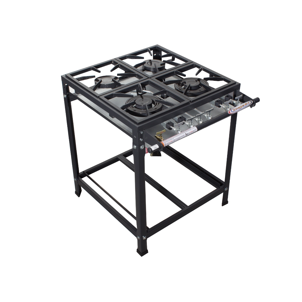 Fogao Industrial 4 Bocas Baixa Pressao 2 Bocas Simples 2 Bocas Duplas Grelhas 30x30 Linha Prime Itajobi Fogoes