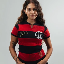 Camisa Flamengo Retrô Tri Zico Feminina Oficial
