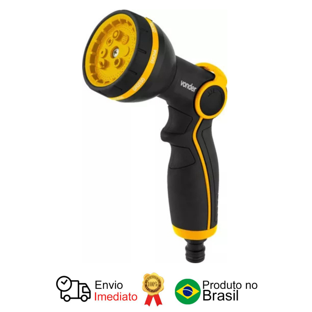 Esguicho Plástico Para Jardim Jato Múltiplo 8 Funções Vonder em Oferta na Shopee