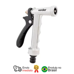 Esguicho Metálico Jardim Tipo Pistola Jato Regulável Ep 237 Vonder