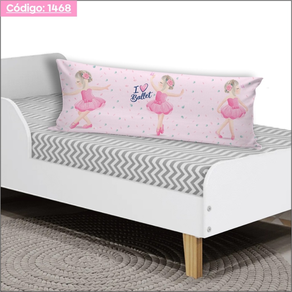 Travesseiro De Corpo Com Fronha Xuxinho Fibra de Silicone Personalizado 0.90x0.30cm Bailarina