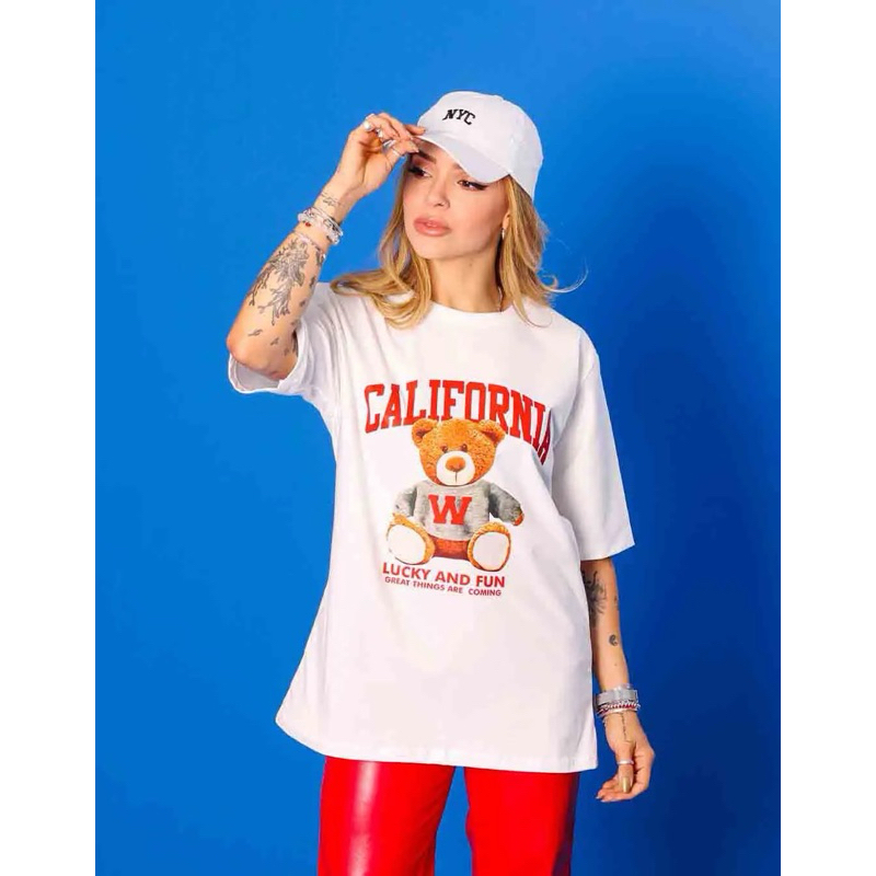 Camiseta Estampada Feminina California T-shirt 100% Algodão - Envio Imediato