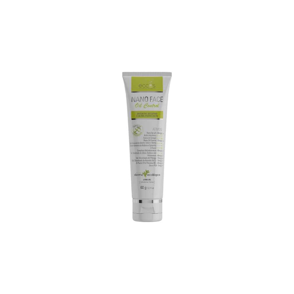 Nano Face Oil Control Gel Facial AntiAcne Secativo e Ultra-Hidratante 60g Eccos