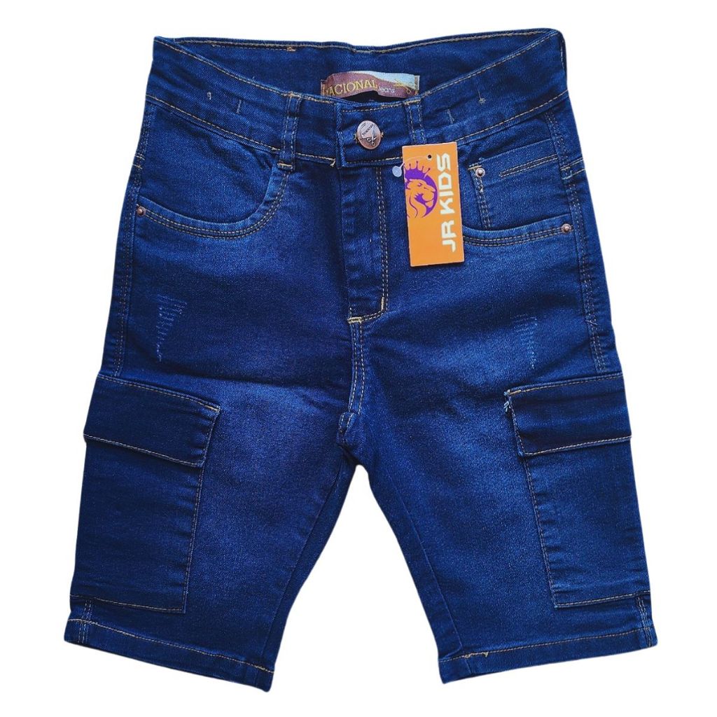 Bermuda masculina infantil com elastico cordão elastano Tam 4, 6 e 8 anos.