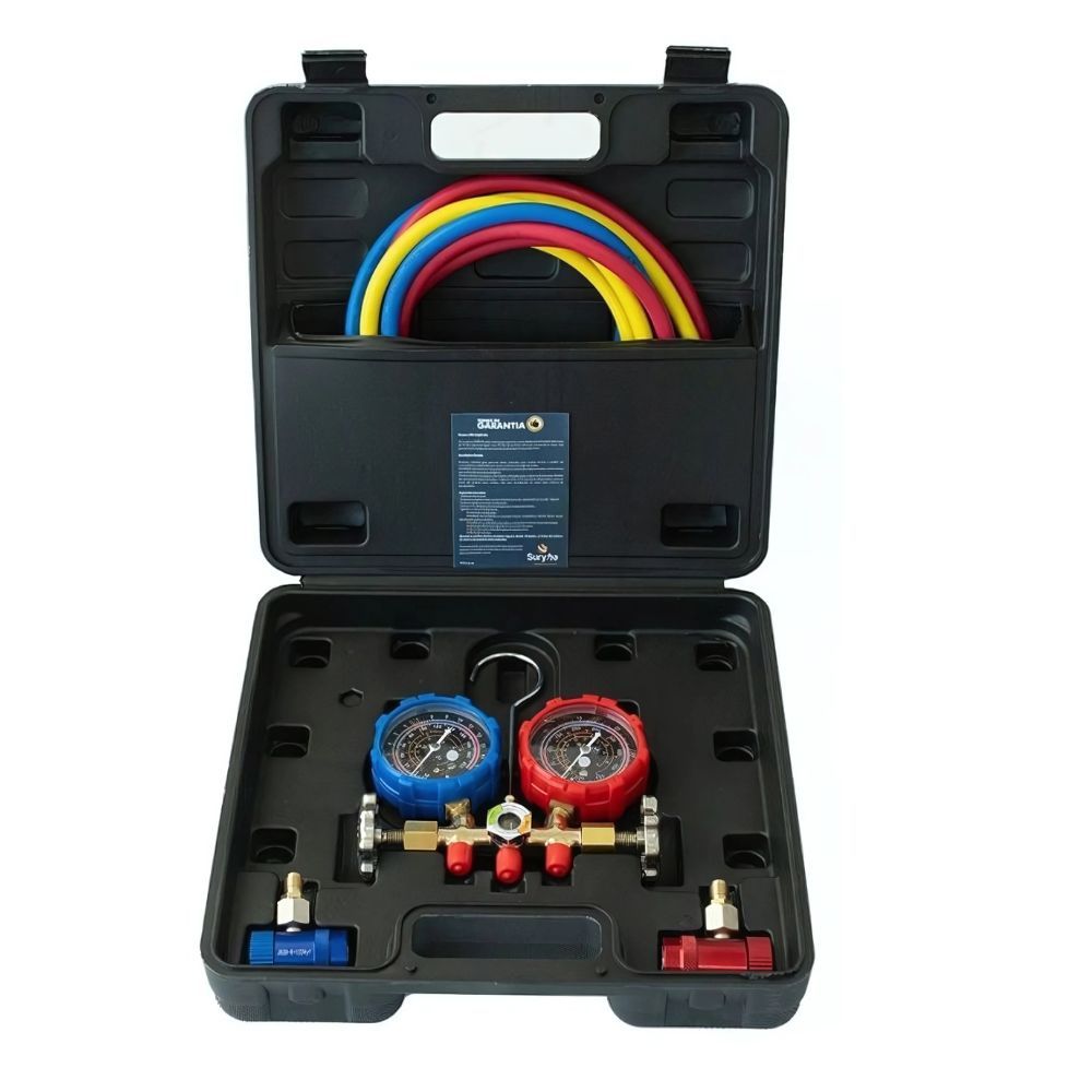 Manifold Premium R22 R134a Mangueiras 1.5m + Engates ar condicionado refrigeração