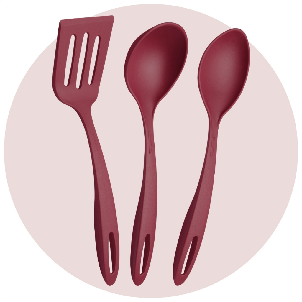 Jogo de 3 Peças Ability Utensílios Nylon Vermelho Resistente - Home & Living