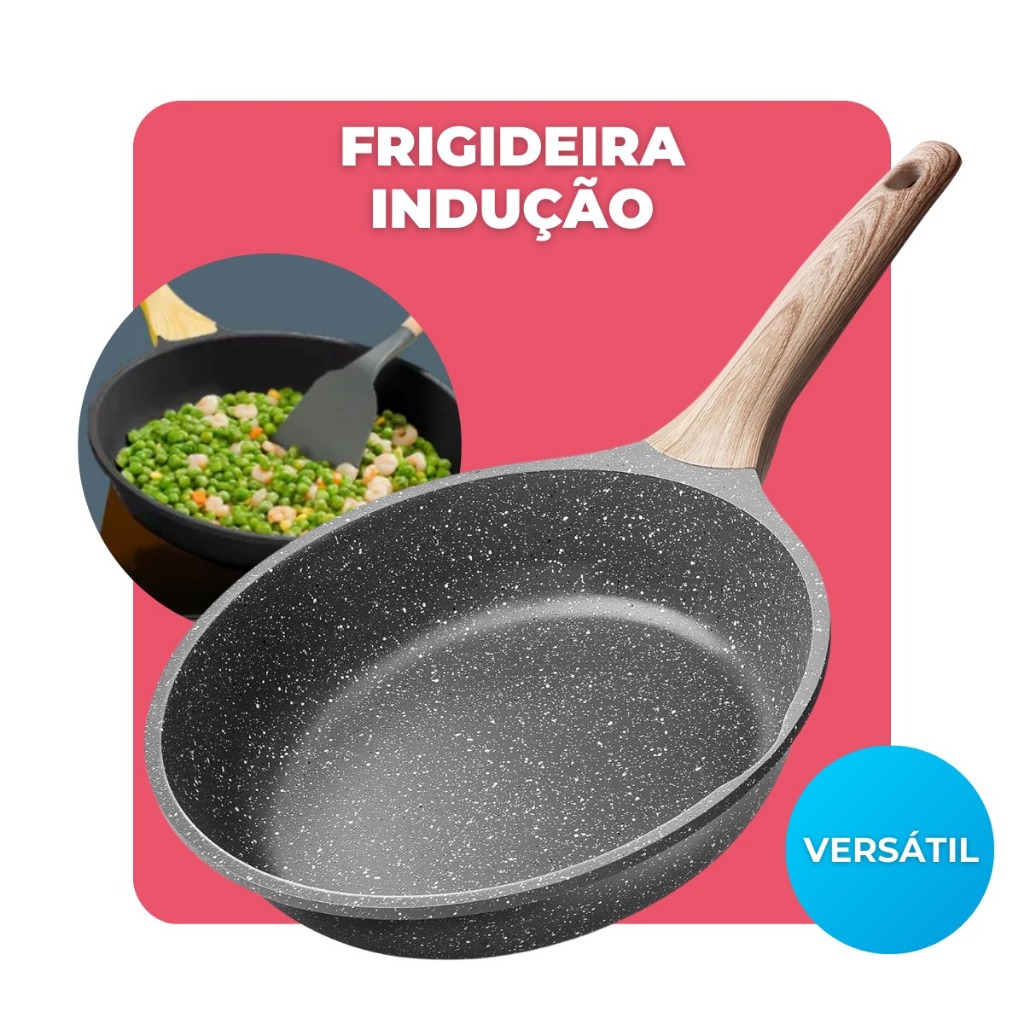 Frigideira Ceramica Antiaderente Fogão Cooktop Indução E Gás Frande Aluminio 24cm