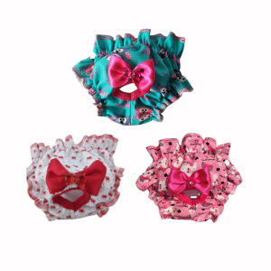 kit com 3 Calcinhas Pet + 3 Absorventes - Roupa Higiênica e Ajustável para Pets de Pequeno Porte