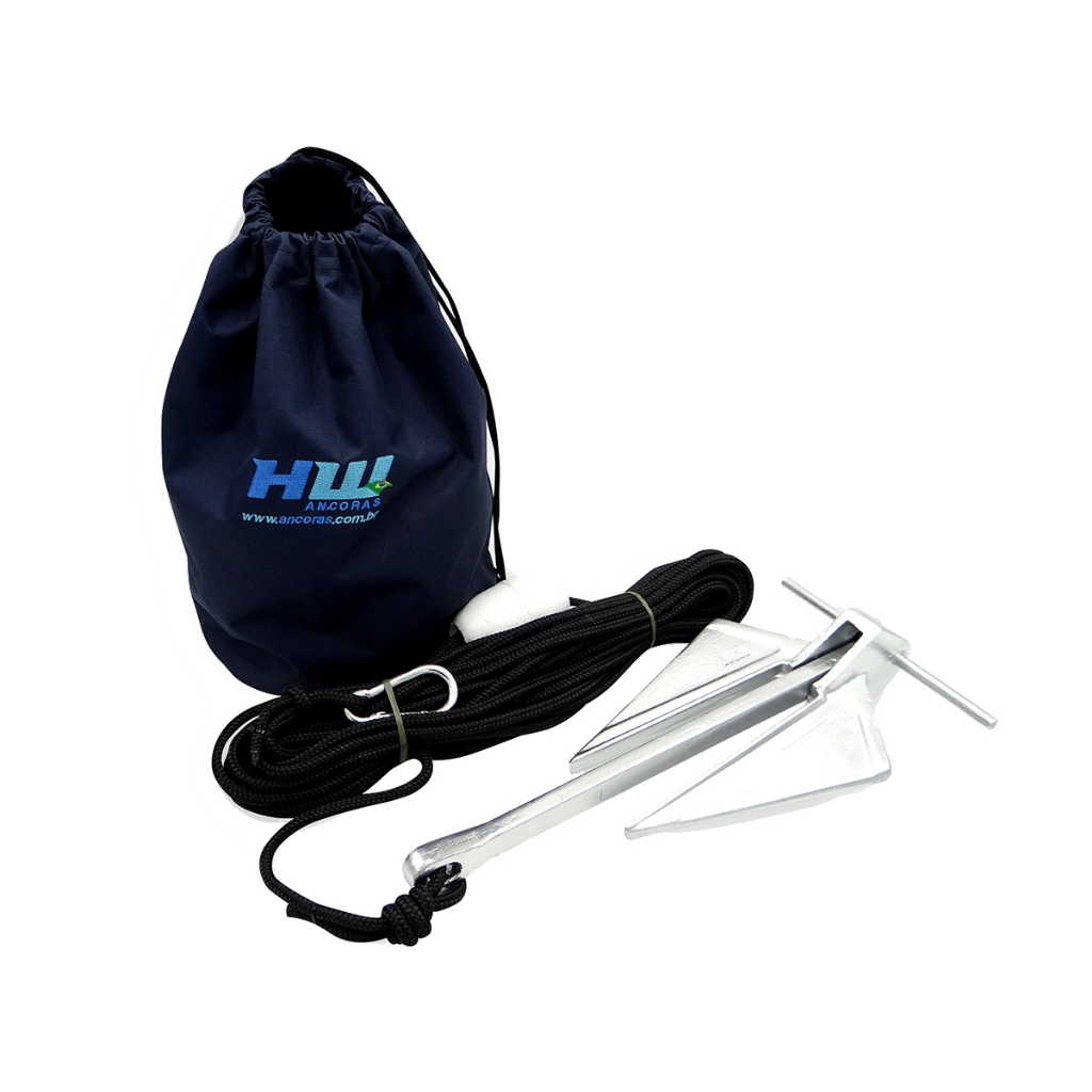 Kit Ancora 2,5kg Danforth para Jet-Ski ou Caiaque HW