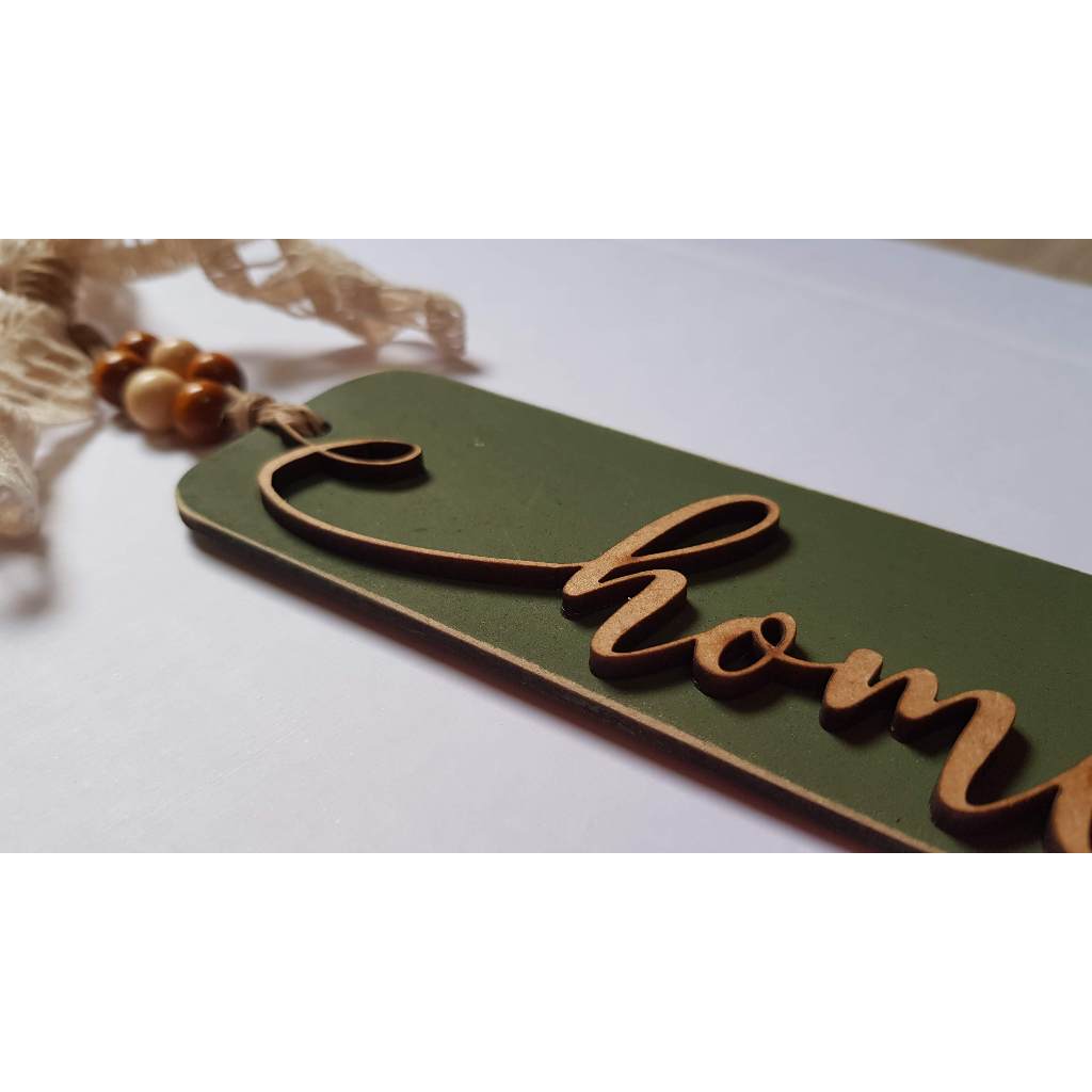 Kit Pingente decorativo chaveiro para móveis parede portas + quadrinho lar doce lar