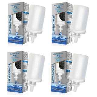 Kit Com 4 Velas Carvão Ativado Filtro De Barro Bebedouro Água em Oferta na Shopee