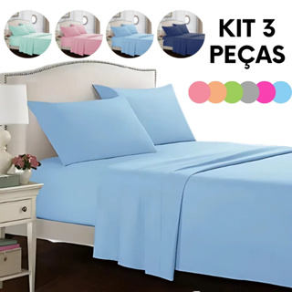 Jogo de Lençol 2 ou 3 Peças 400 Fios Berço Solteiro Casal Queen ou King Micropercal em Oferta na Shopee
