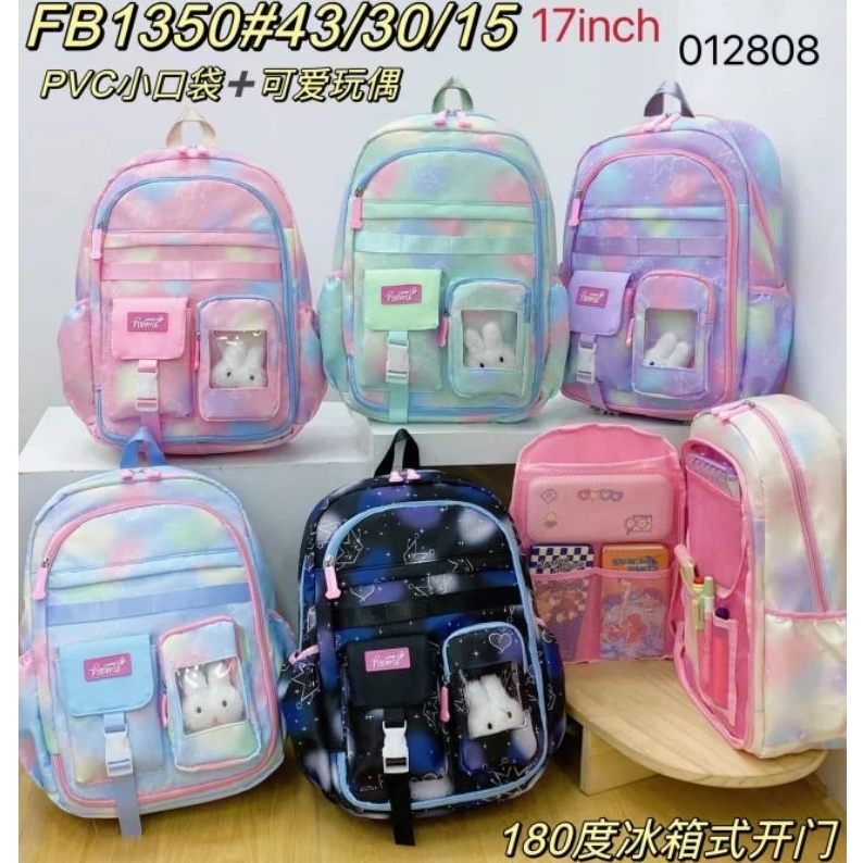 Mochila grande Nylon impermeável escolar faculdade femenina
