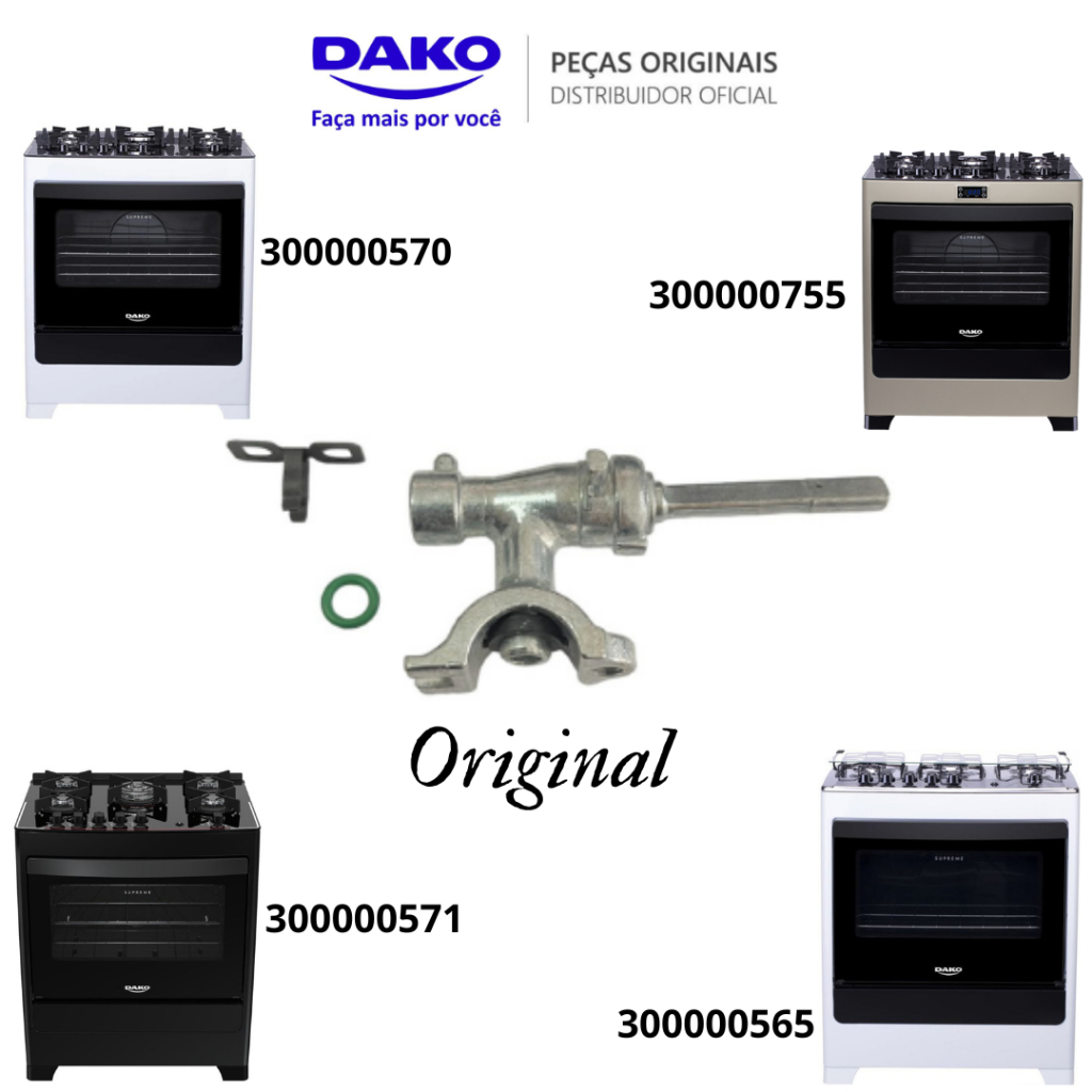 RAMAL REGISTRO BOCAS REPOSIÇÃO ORIGINAL DAKO FOGÕES DAKO SUPREME 4 E 5 BOCAS A PRONTA ENTREGA