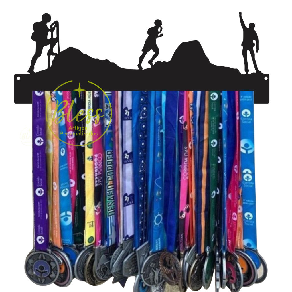 PORTA MEDALHAS CORRIDA DE MONTANHAS QUADRO DECORATIVO