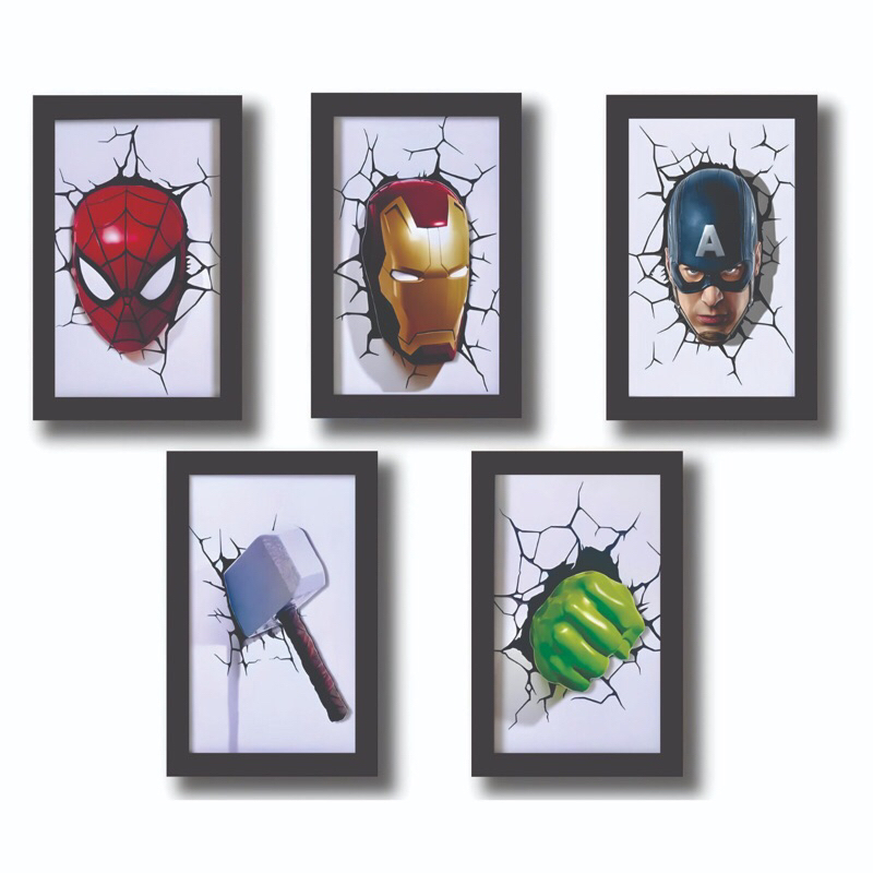 Quadro Decorativo Vingadores Marvel Super Heróis  Painel Decoração