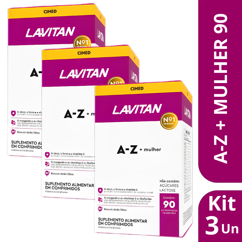 Kit 3 Vitamina Lavitan A-Z Mulher Polivitamínico 90Cps-Cimed