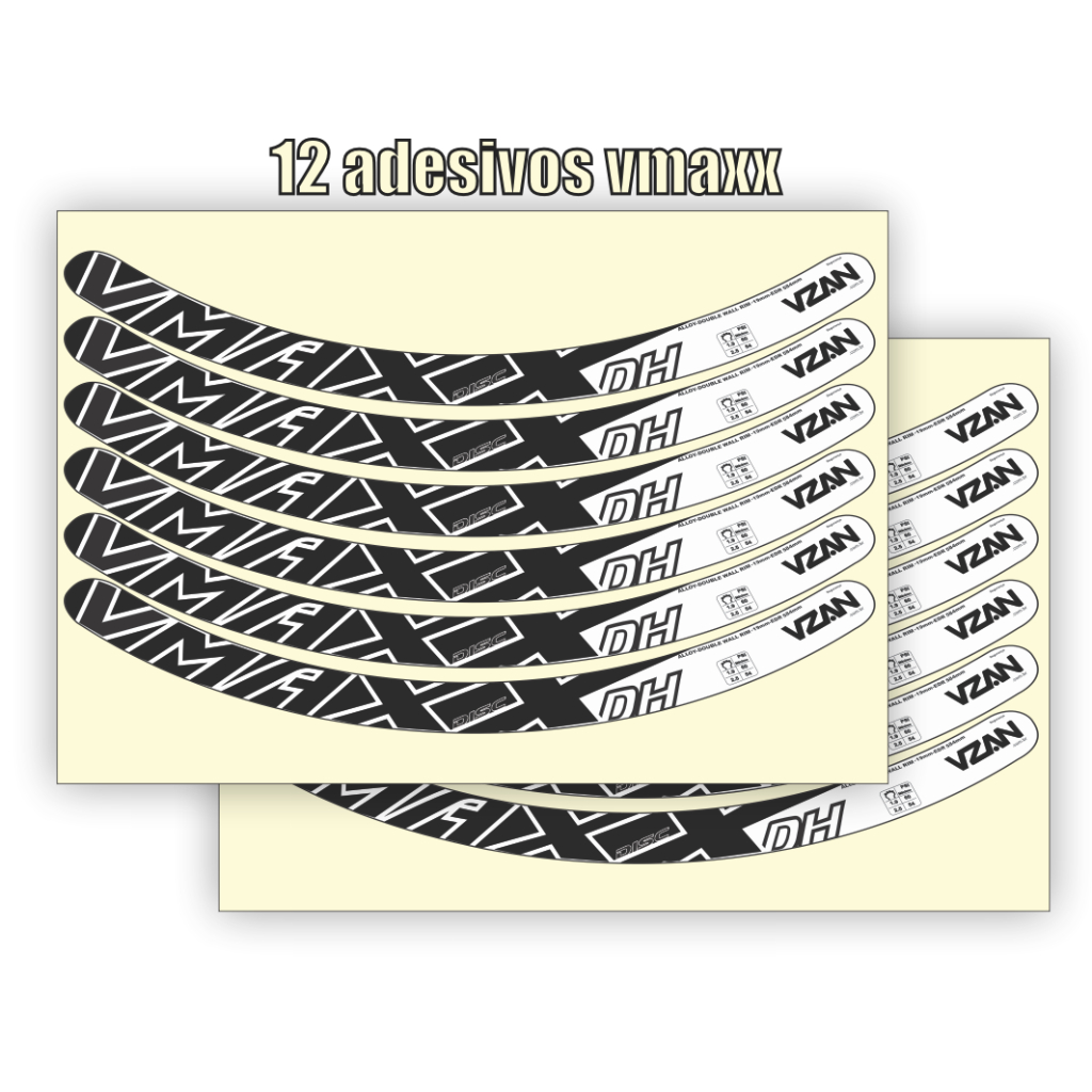 Cartela de Adesivos Aro Vmaxx Disco Ciclismo Bike Modelo 60 Mtb Aro 26 29 Bicicleta