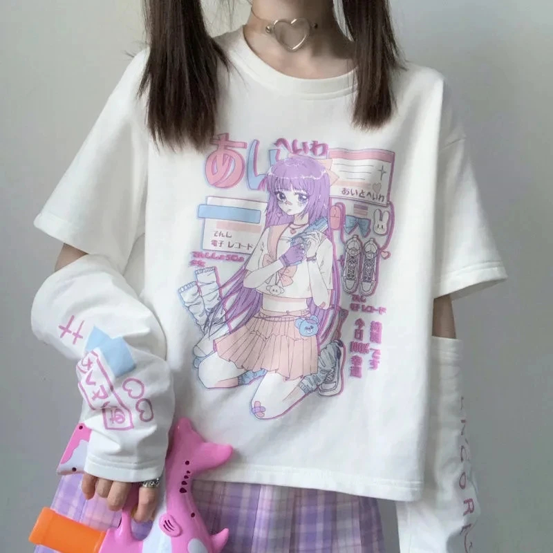 Camiseta Harajuku kawaii Aesthetic Tokyo Street Akihabara Japan em Oferta na Shopee