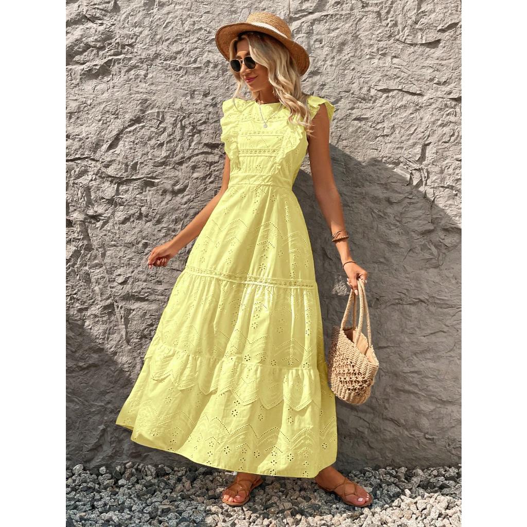 Vestido longo em leise maga princesa com forro (F2022-01) em Oferta na Shopee