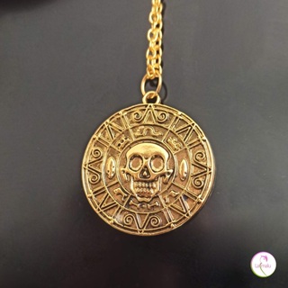 Colar Medalhão de Bijuteria Baseado em Piratas do Caribe Cor Dourado em Oferta na Shopee