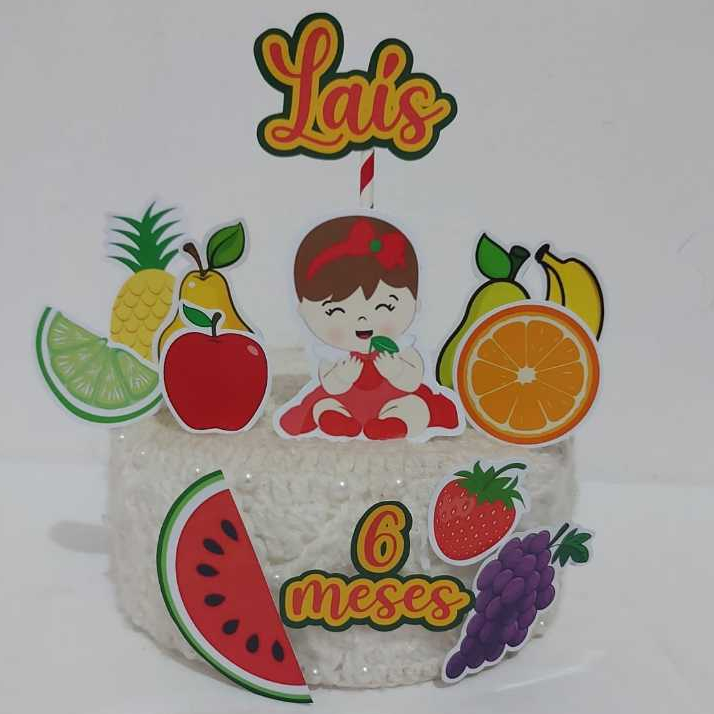 Topo Topper Decoração De Bolo Enfeite Frutas