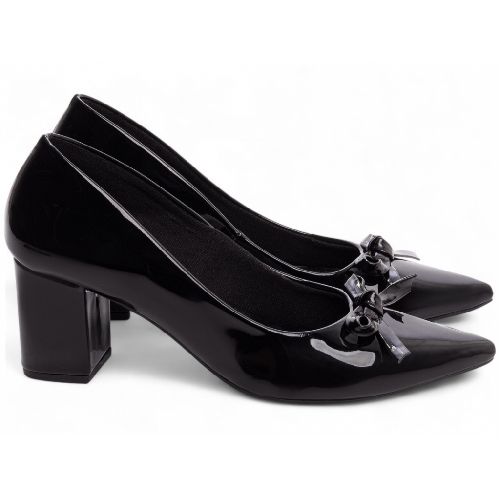 Sapato Preto Feminino Scarpin Preto Salto Alto Confortável Bico Fino