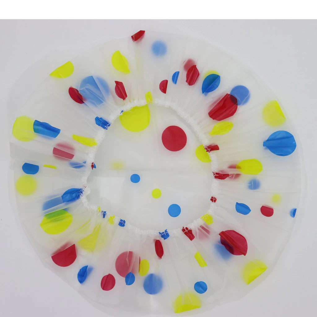 Touca de Banho Impermeável Reutilizável Transparente a prova d'água com Estampadas coloridas
