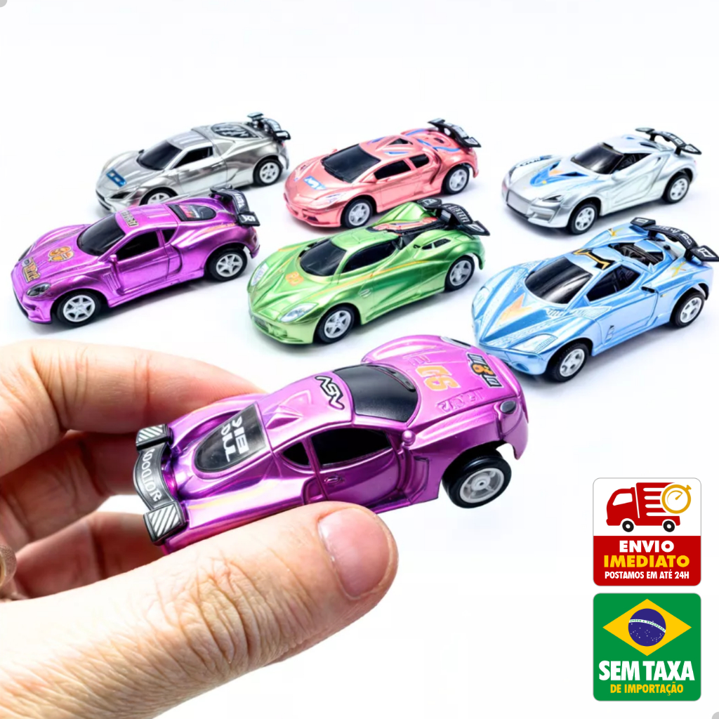 Kit 6 Carrinhos Fricção Mini Diversos Modelos Caminhão Esporte Formula 1 DuteToys