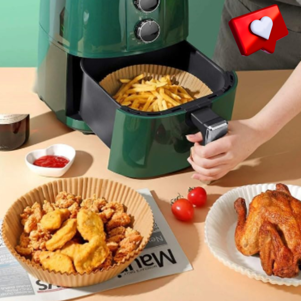 Protetor Forma De Fritadeira Air Fryer De Silicone Resistente Lavável-Verde Água - Unidade