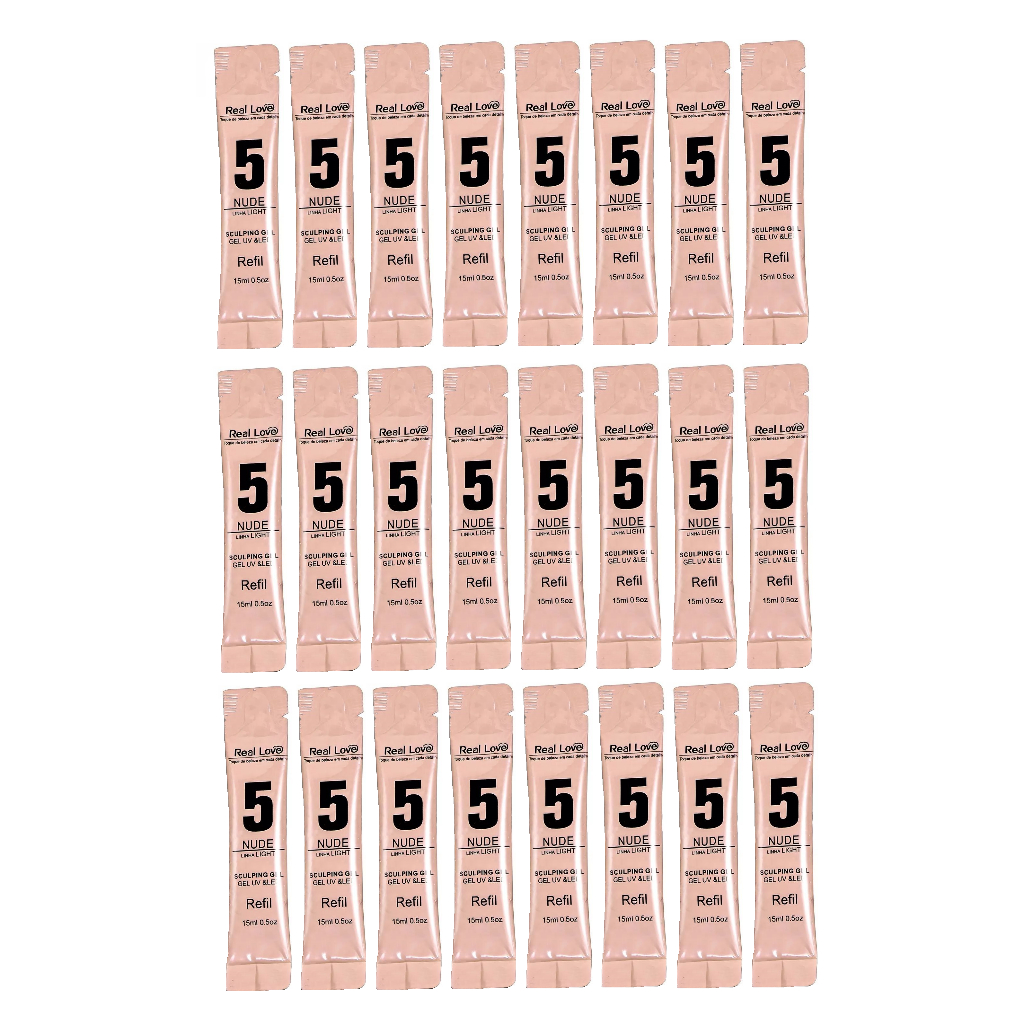 Kit 24 Sachês Refil Sculping Gel Unhas Light 15ml - Real Love