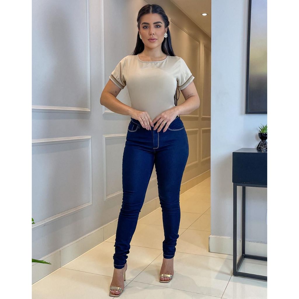 Blusinha Feminina Manga Curta Com Punho no Sedinha em Oferta na Shopee