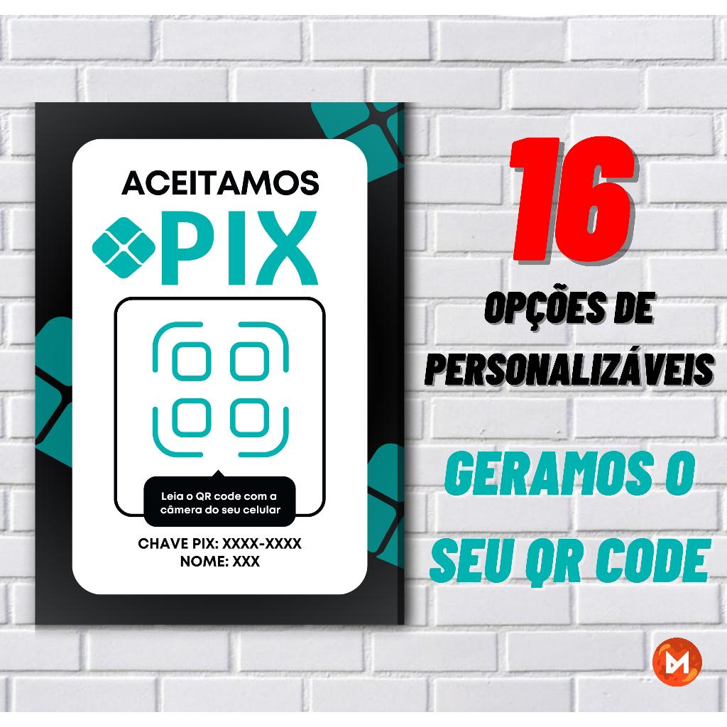 PLACA PIX | Plaquinha Decorativa MDF | QR CODE | Comércio | PERSONALIZADO