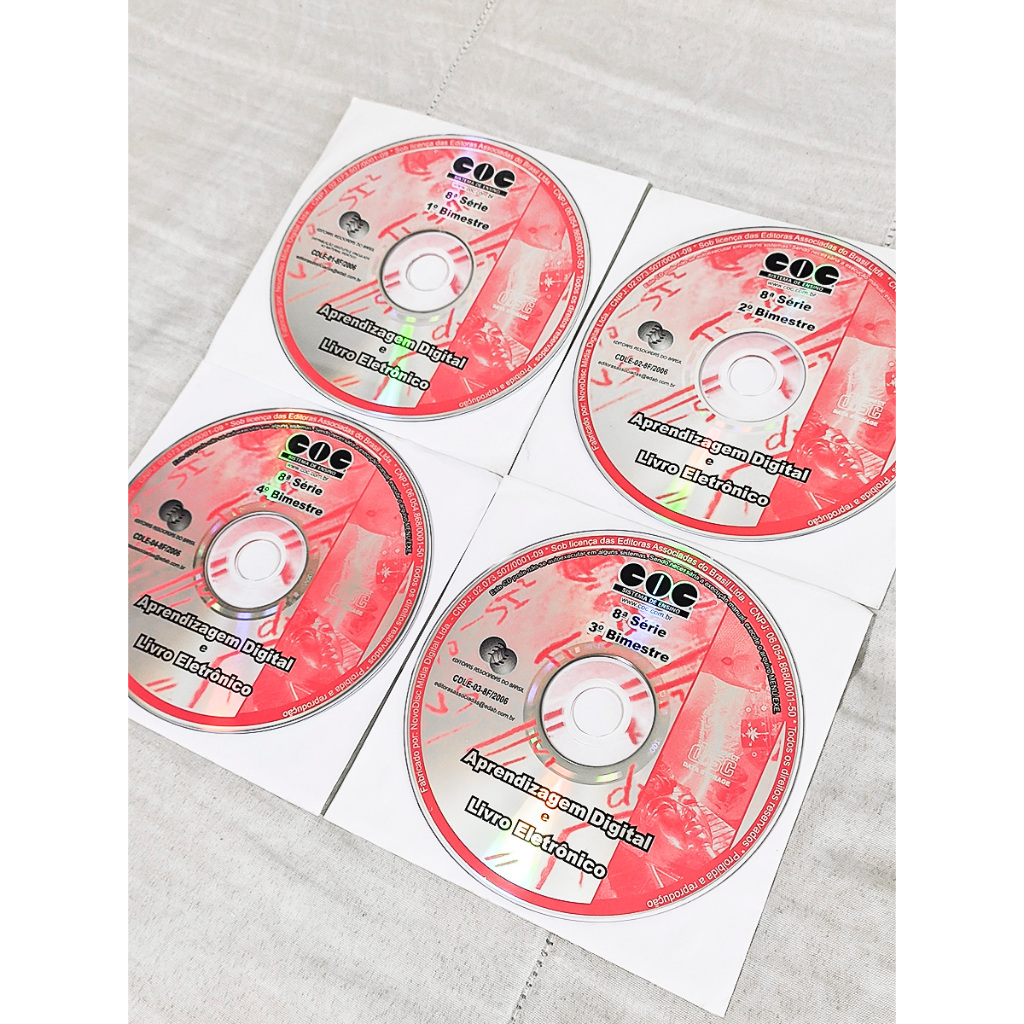 Coleção COC 8ª série - Aprendizagem Digital e Livro Eletrônico - 4 CD-ROMs p/ PC