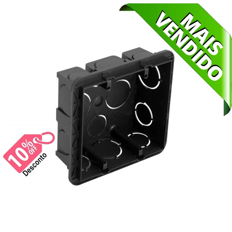 Kit 10 Caixa De Luz 4x4 PRETA Quadrada Para Obras Construção Energia Elétrica Top