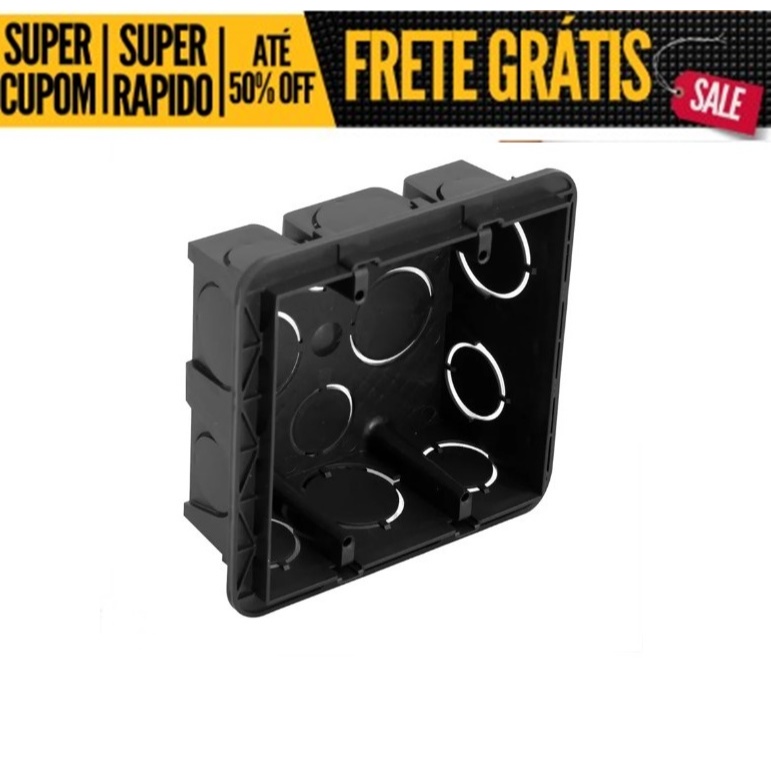Kit 40 Caixa De Luz 4x4 PRETA Quadrada Para Obras Construção Energia Elétrica Top