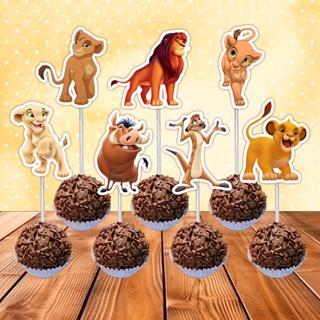 Toppers Tags Docinhos Doces Rei Leão em Oferta na Shopee