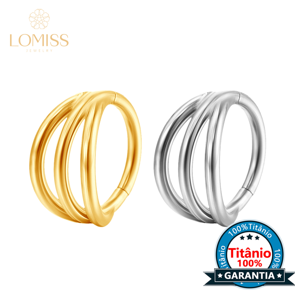 Piercing conch Argola Titânio G23 Segmento Articulado 3 Fileiras《Lomiss  piercing》 em Oferta na Shopee